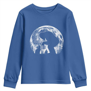 Fun Hand Boop Nose Bigfoot Cat Youth Sweatshirt Sasquatch Full Moon TS10 Royal Blue Print Your Wear