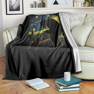 Fun Hand Boop Nose Bigfoot Cat Throw Blanket Sasquatch Starry Night Van Gogh TS10 Print Your Wear