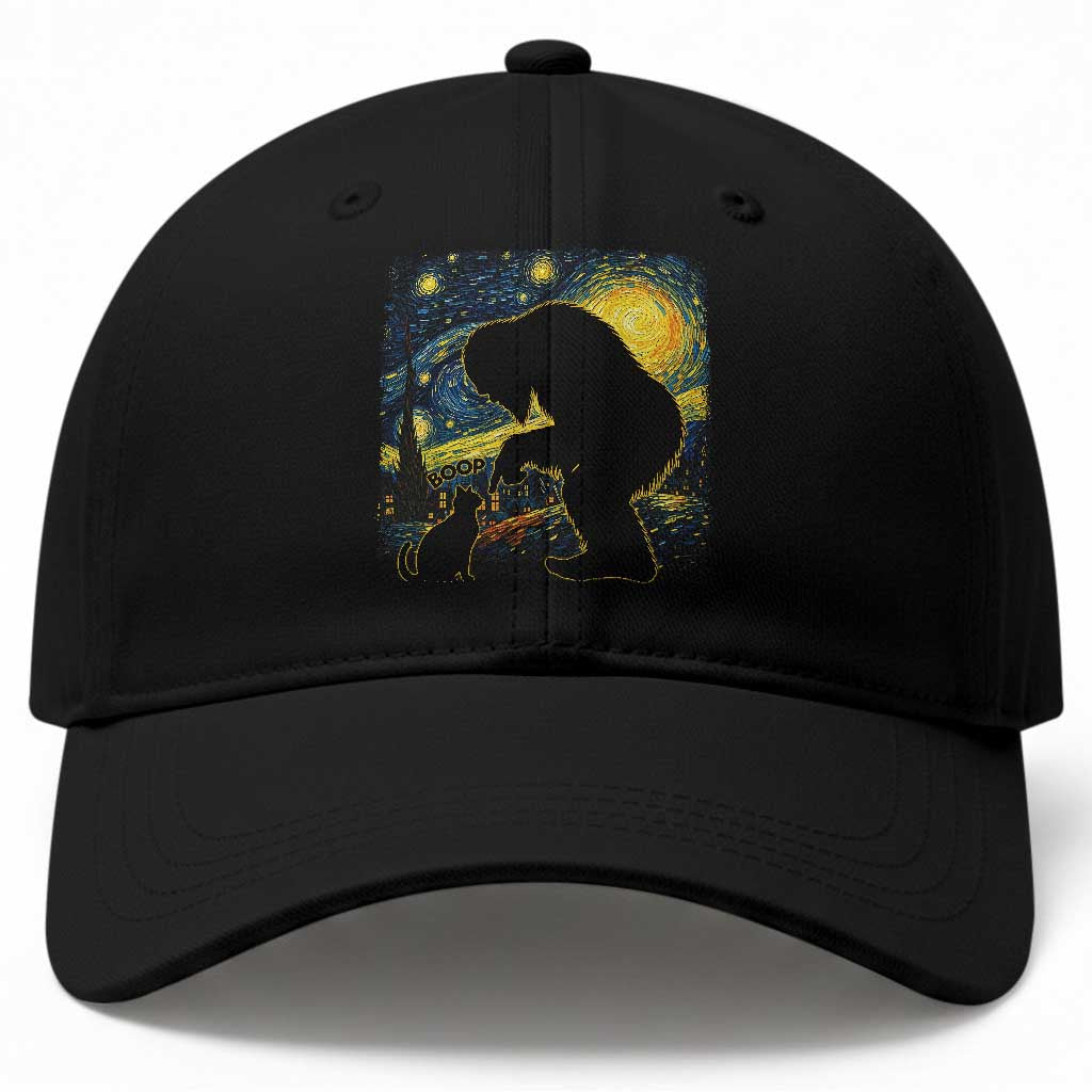 Fun Hand Boop Nose Bigfoot Cat Baseball Cap Sasquatch Starry Night Van Gogh TS10 Print Your Wear