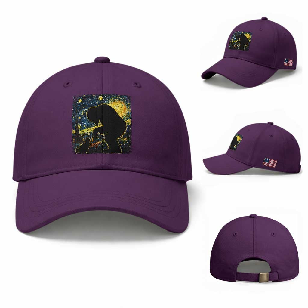 Fun Hand Boop Nose Bigfoot Cat Baseball Cap Sasquatch Starry Night Van Gogh TS10 Baseball Cap Universal Fit Purple Print Your Wear
