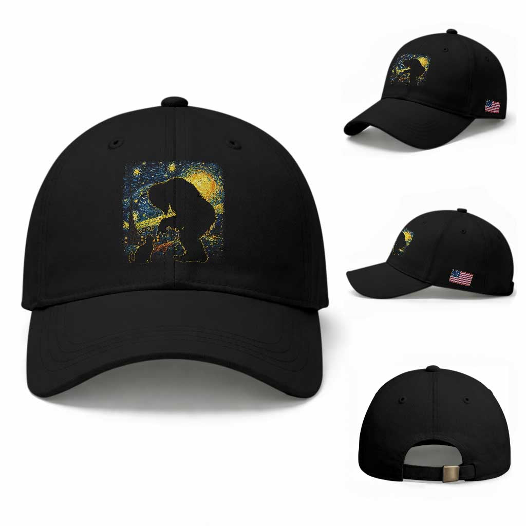 Fun Hand Boop Nose Bigfoot Cat Baseball Cap Sasquatch Starry Night Van Gogh TS10 Baseball Cap Universal Fit Black Print Your Wear