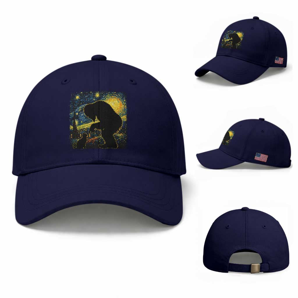 Fun Hand Boop Nose Bigfoot Cat Baseball Cap Sasquatch Starry Night Van Gogh TS10 Baseball Cap Universal Fit Dark Blue Print Your Wear