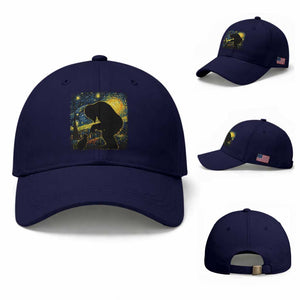 Fun Hand Boop Nose Bigfoot Cat Baseball Cap Sasquatch Starry Night Van Gogh TS10 Baseball Cap Universal Fit Dark Blue Print Your Wear