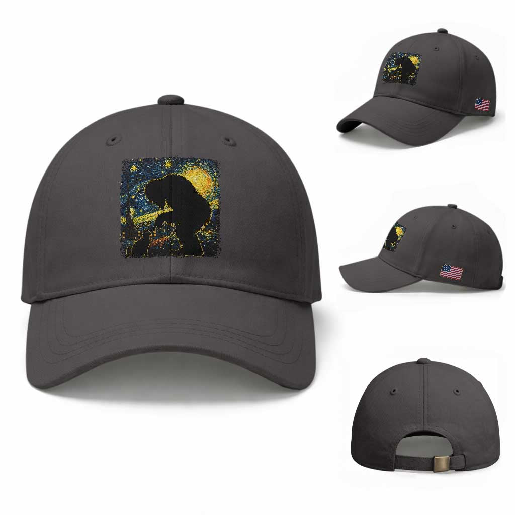 Fun Hand Boop Nose Bigfoot Cat Baseball Cap Sasquatch Starry Night Van Gogh TS10 Baseball Cap Universal Fit Dark Gray Print Your Wear