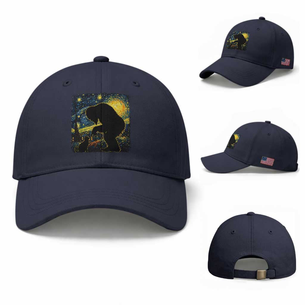 Fun Hand Boop Nose Bigfoot Cat Baseball Cap Sasquatch Starry Night Van Gogh TS10 Baseball Cap Universal Fit Navy Print Your Wear