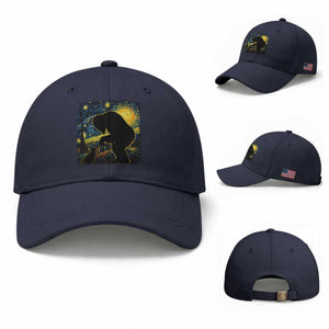 Fun Hand Boop Nose Bigfoot Cat Baseball Cap Sasquatch Starry Night Van Gogh TS10 Baseball Cap Universal Fit Navy Print Your Wear