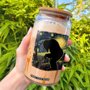 Fun Hand Boop Nose Bigfoot Cat Glass Can Sasquatch Starry Night Van Gogh TS10 Black Print Your Wear