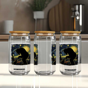 Fun Hand Boop Nose Bigfoot Cat Glass Can Sasquatch Starry Night Van Gogh TS10 Print Your Wear