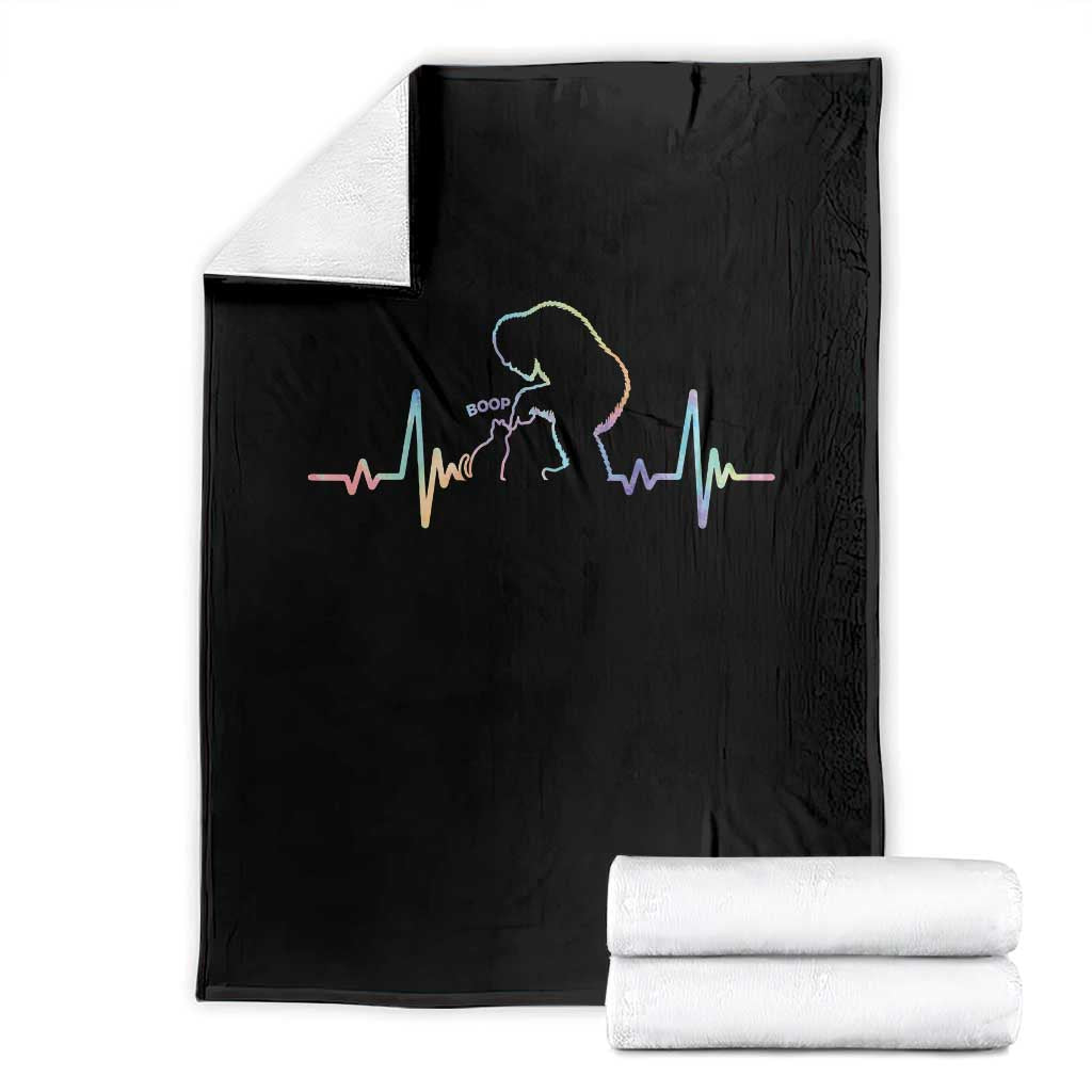 Fun Hand Boop Nose Bigfoot Cat Throw Blanket Heartbeat Sasquatch Cat Lover Animal Silhouette TS10 Black Print Your Wear