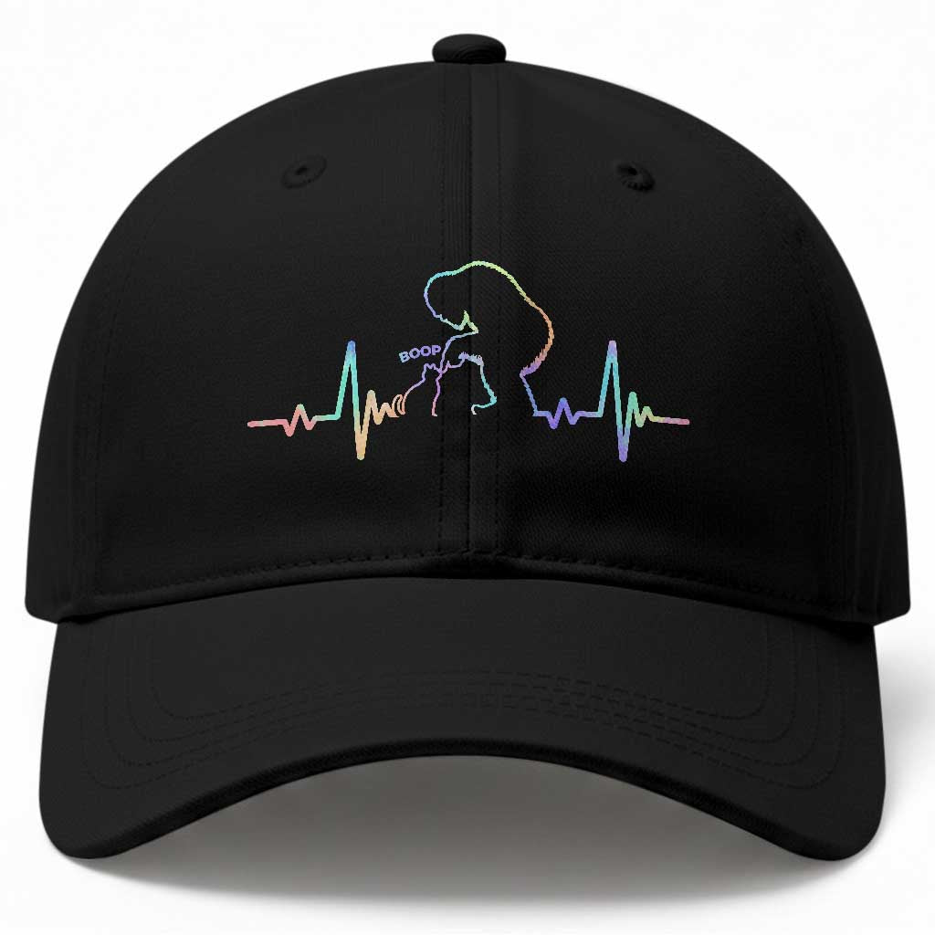 Fun Hand Boop Nose Bigfoot Cat Baseball Cap Heartbeat Sasquatch Cat Lover Animal Silhouette TS10 Print Your Wear