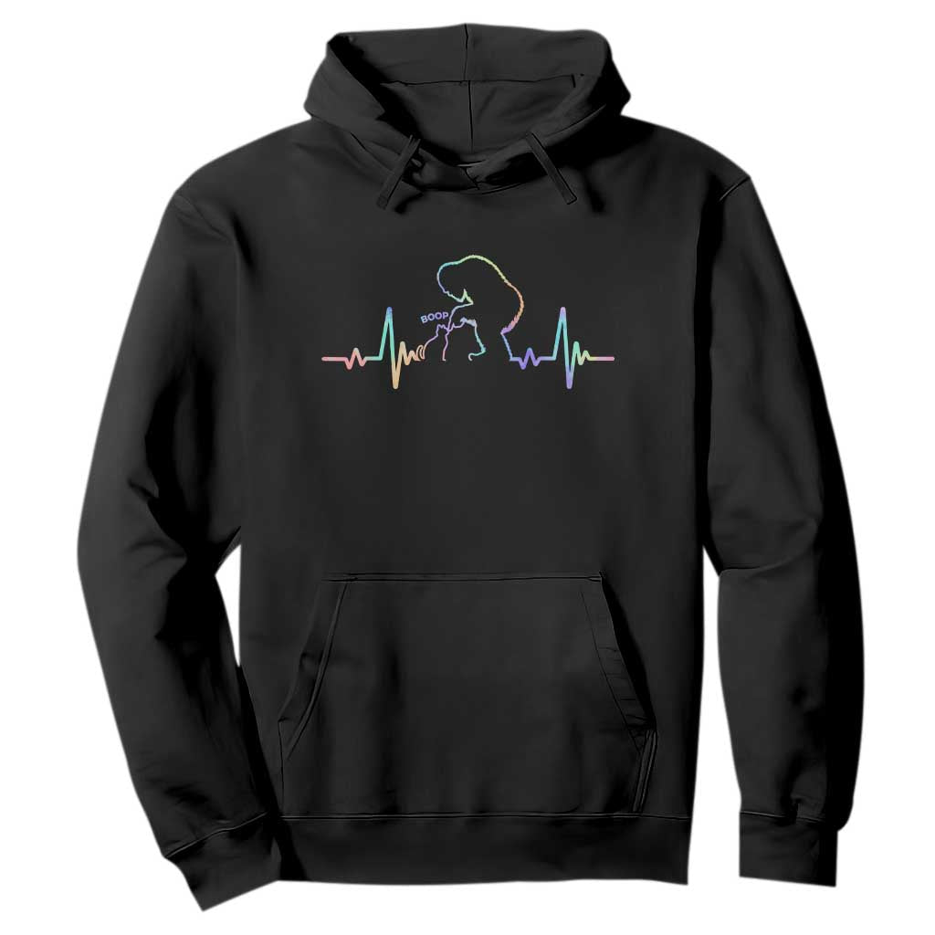 Fun Hand Boop Nose Bigfoot Cat Hoodie Heartbeat Sasquatch Cat Lover Animal Silhouette TS10 Black Print Your Wear