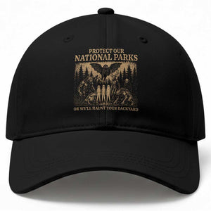 Funny Mothman Protect Our National Parks Baseball Cap Ghost Wendigo Skull Cryptid Weirdcore Folk Horror TS10 Print Your Wear