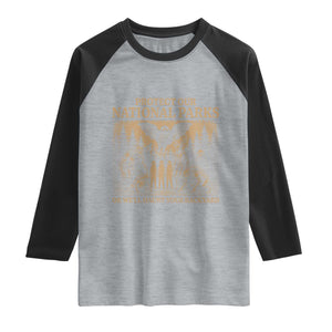 Funny Mothman Protect Our National Parks Raglan Shirt Ghost Wendigo Skull Cryptid Weirdcore Folk Horror TS10 Heather Gray Black Print Your Wear