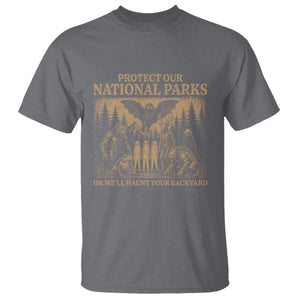 Funny Mothman Protect Our National Parks T Shirt Ghost Wendigo Skull Cryptid Weirdcore Folk Horror TS10 Charcoal Print Your Wear