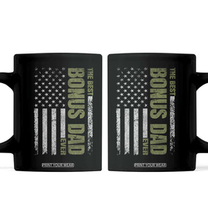 Bonus Dad Coffee Mug American Flag Best Bonus Dad Ever Fathers Day TS10 Black Print Your Wear