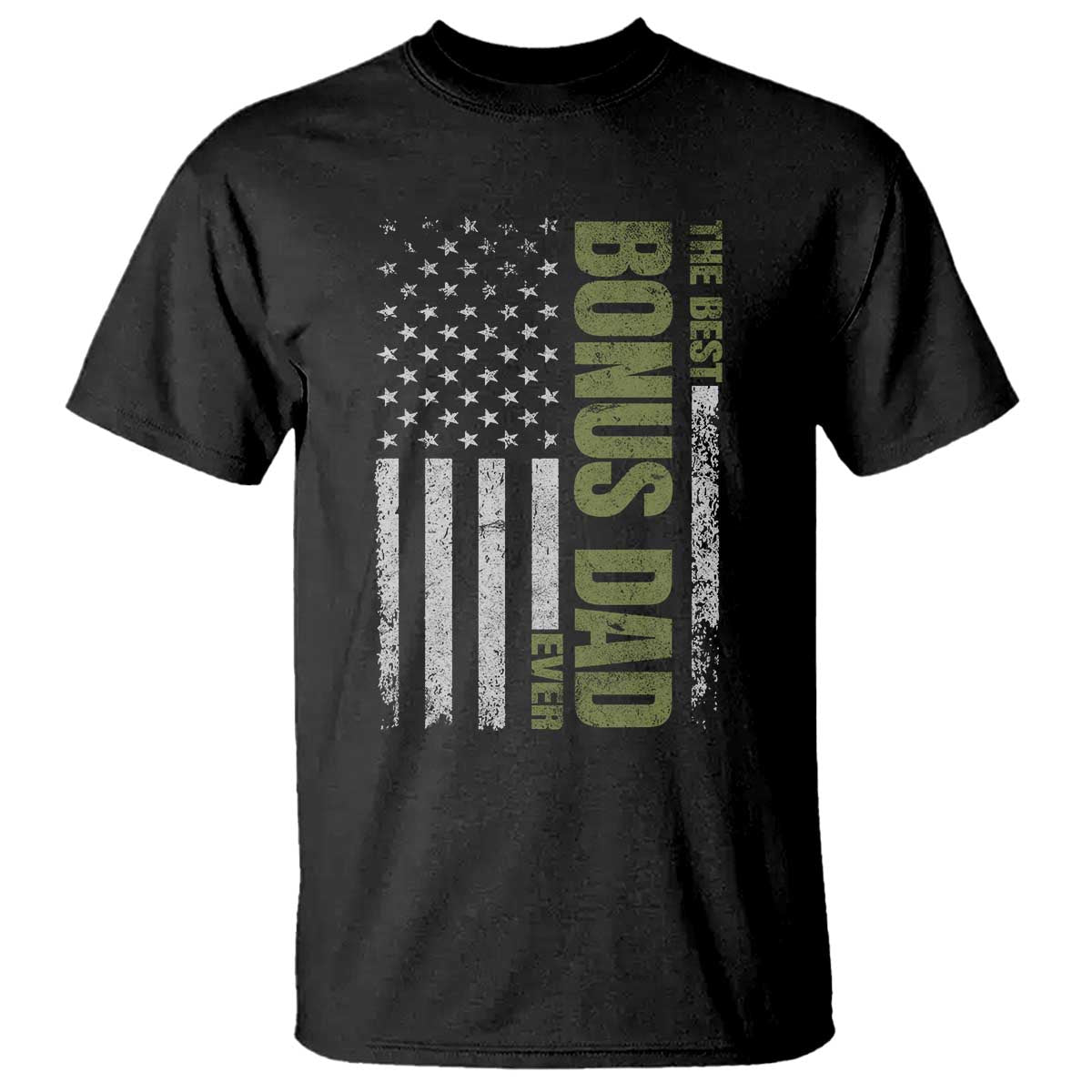 Bonus Dad T Shirt American Flag Best Bonus Dad Ever Fathers Day TS10 Black Print Your Wear