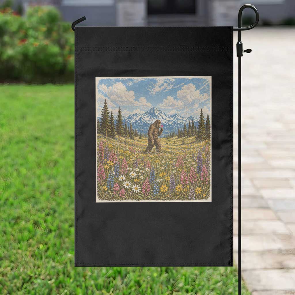 Retro Bigfoot Wildflower Garden Flag Vintage Sasquatch Funny Cryptid TS10 Print Your Wear