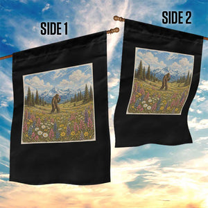 Retro Bigfoot Wildflower Garden Flag Vintage Sasquatch Funny Cryptid TS10 Print Your Wear