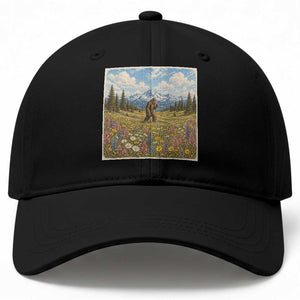 Retro Bigfoot Wildflower Baseball Cap Vintage Sasquatch Funny Cryptid TS10 Print Your Wear