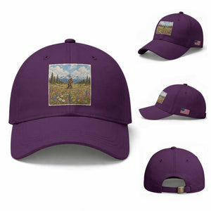 Retro Bigfoot Wildflower Baseball Cap Vintage Sasquatch Funny Cryptid TS10 Baseball Cap Universal Fit Purple Print Your Wear
