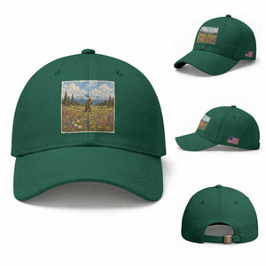 Retro Bigfoot Wildflower Baseball Cap Vintage Sasquatch Funny Cryptid TS10 Baseball Cap Universal Fit Irish Green Print Your Wear