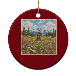 Retro Bigfoot Wildflower Ceramic Ornament Vintage Sasquatch Funny Cryptid TS10 1pc Red Print Your Wear
