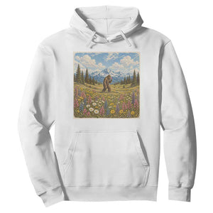 Retro Bigfoot Wildflower Hoodie Vintage Sasquatch Funny Cryptid TS10 White Print Your Wear