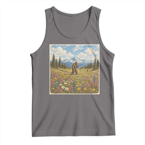 Retro Bigfoot Wildflower Tank Top Vintage Sasquatch Funny Cryptid TS10 Deep Heather Print Your Wear