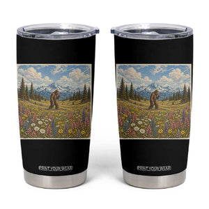 Retro Bigfoot Wildflower Tumbler Cup Vintage Sasquatch Funny Cryptid TS10 Black Print Your Wear