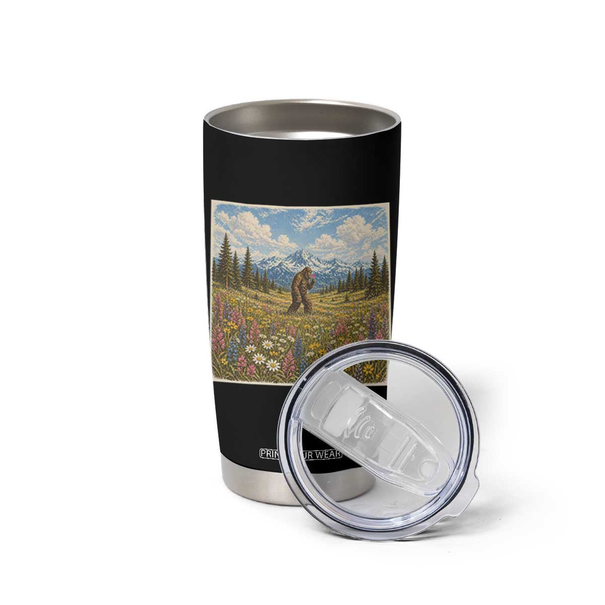 Retro Bigfoot Wildflower Tumbler Cup Vintage Sasquatch Funny Cryptid TS10 Print Your Wear
