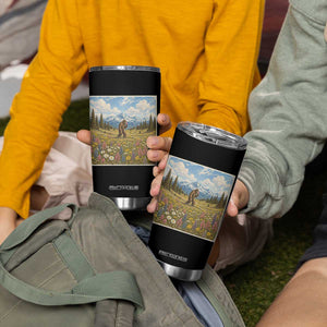 Retro Bigfoot Wildflower Tumbler Cup Vintage Sasquatch Funny Cryptid TS10 Print Your Wear