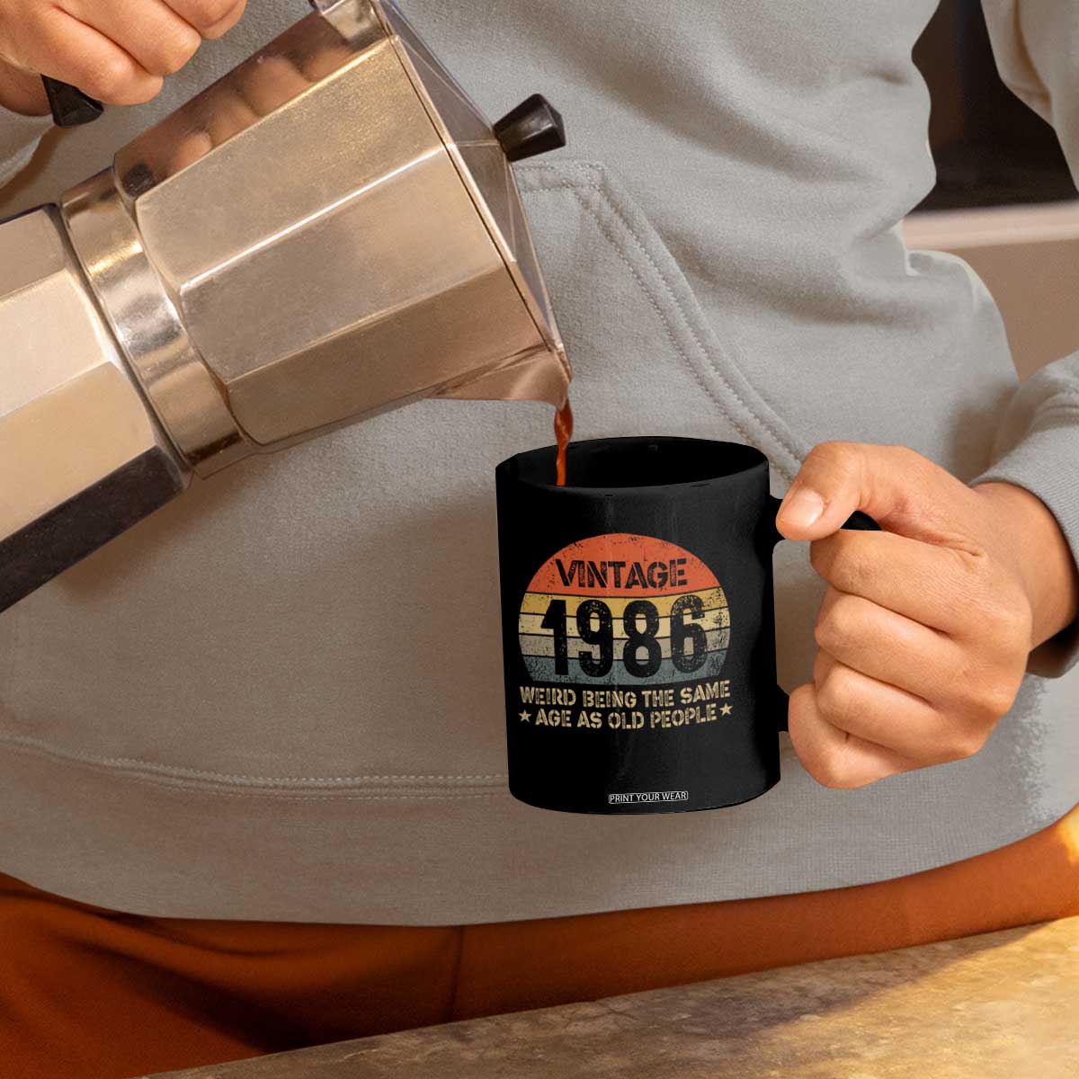40th Birthday Coffee Mug Retro 1986 Weird Being The Same Age As Old People TS10 Print Your Wear