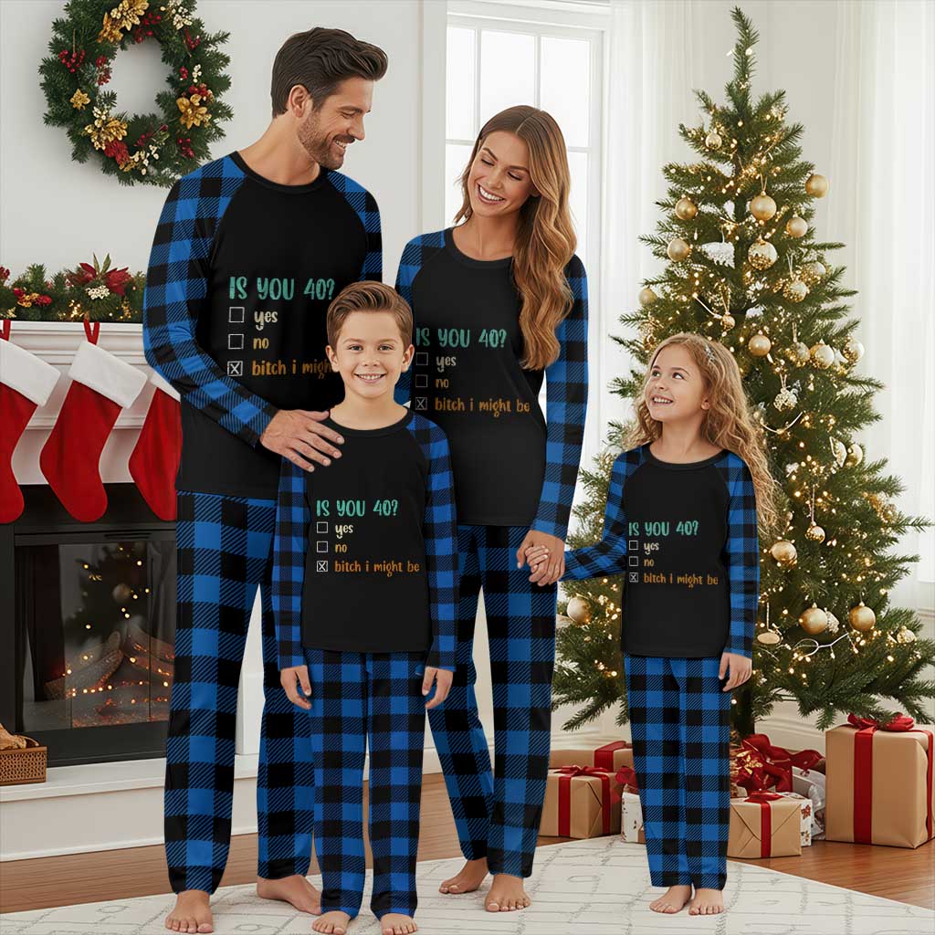 40th Birthday Plaid Pajama Set Funny Is You 40 Gift Idea 40 Year Old TS10 Blue Plaid Print Your Wear