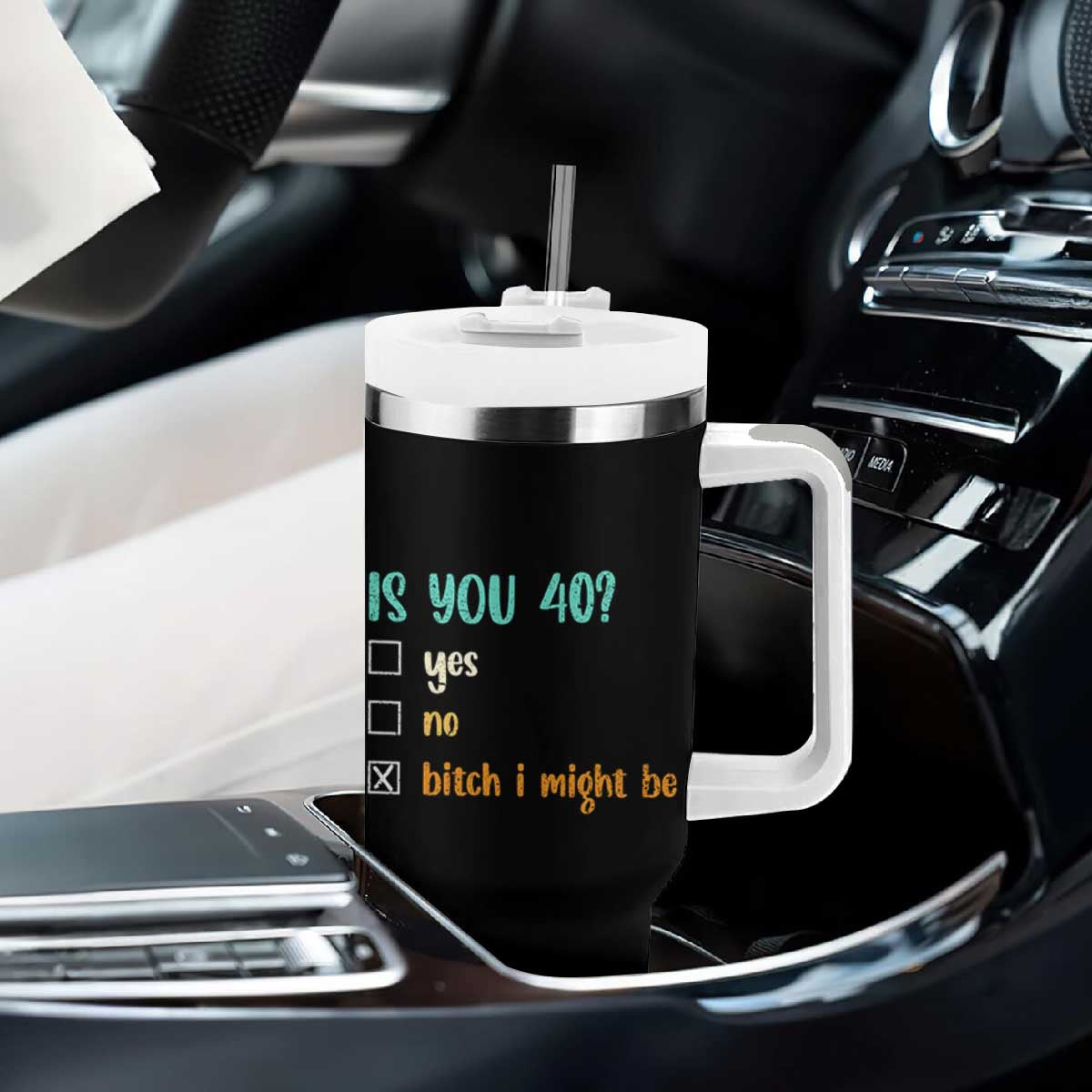 40th Birthday Tumbler With Handle Funny Is You 40 Gift Idea 40 Year Old TS10 Print Your Wear