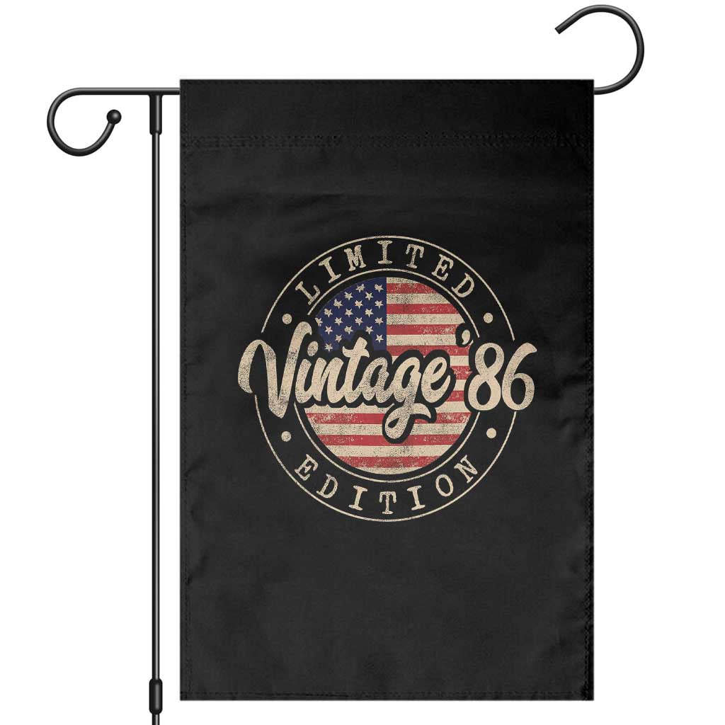Vintage 1986 Stamp Garden Flag Funny 40th Birthday USA Flag 40 Year Old Bday TS10 Black Print Your Wear