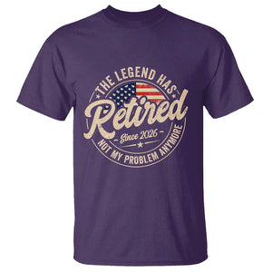 Retired 2026 T Shirt Funny Retirement US Flag Retired Not My Problems Anymore TS10 Purple Print Your Wear