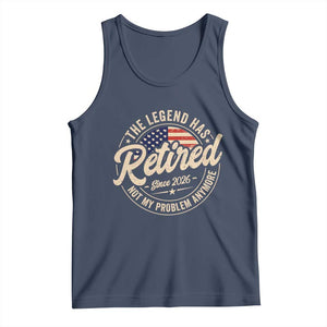 Retired 2026 Tank Top Funny Retirement US Flag Retired Not My Problems Anymore TS10 Navy Print Your Wear