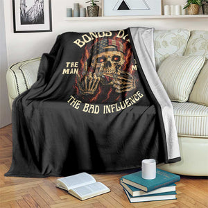 Bonus Dad Throw Blanket The Man Myth Bad Influence Step Dad Vintage Skull USA Flag TS10 Print Your Wear