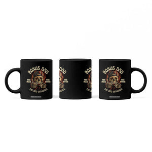 Bonus Dad Coffee Mug The Man Myth Bad Influence Step Dad Vintage Skull USA Flag TS10 Print Your Wear