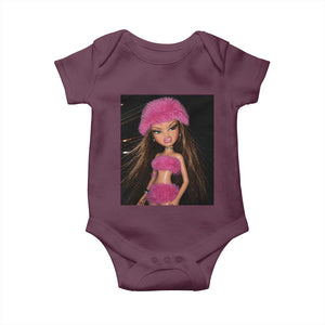 Funny Disgusting Doll Face Meme Baby Onesie Expression Hilarious Sarcastic TS10 Maroon Print Your Wear