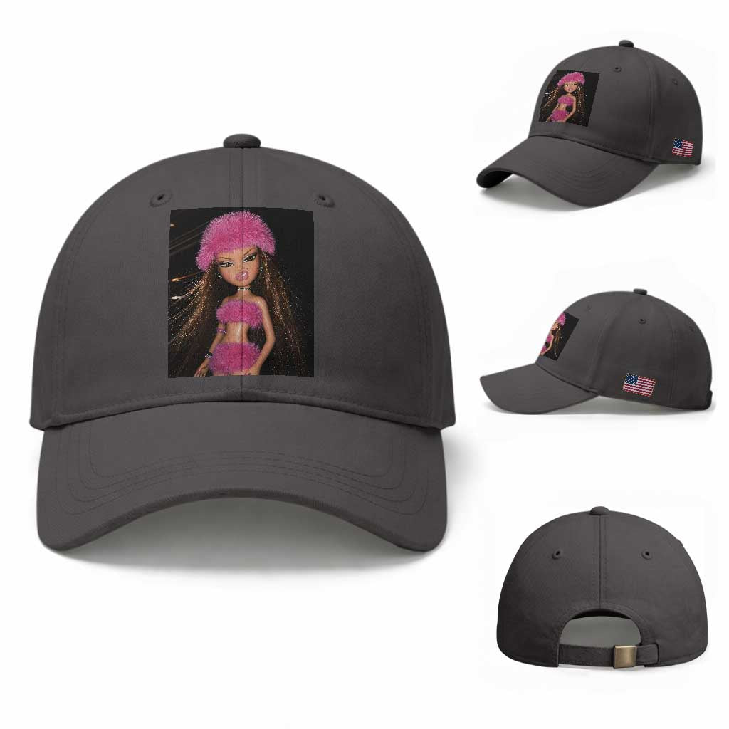 Funny Disgusting Doll Face Meme Baseball Cap Expression Hilarious Sarcastic TS10 Baseball Cap Universal Fit Dark Gray Print Your Wear