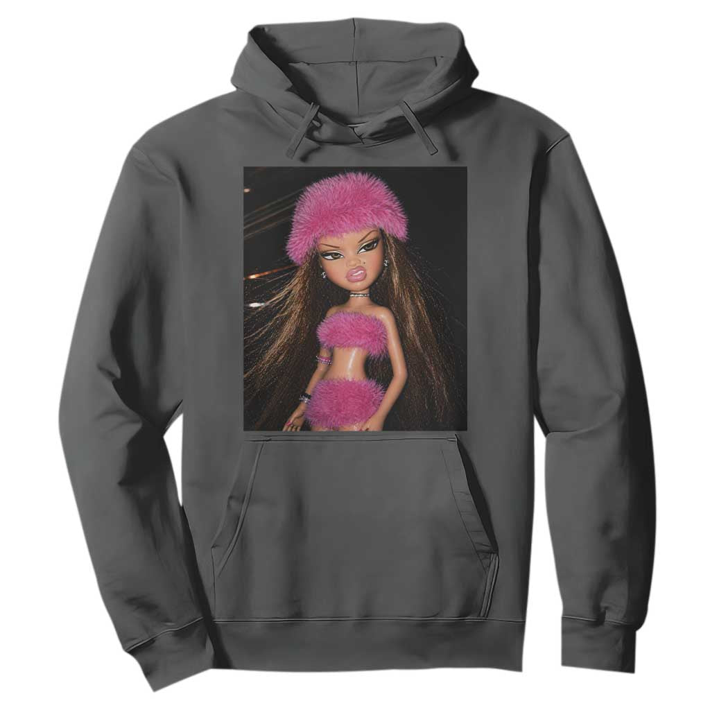 Funny Disgusting Doll Face Meme Hoodie Expression Hilarious Sarcastic TS10 Dark Heather Print Your Wear