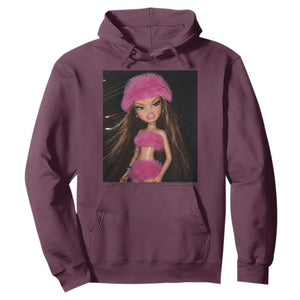 Funny Disgusting Doll Face Meme Hoodie Expression Hilarious Sarcastic TS10 Maroon Print Your Wear