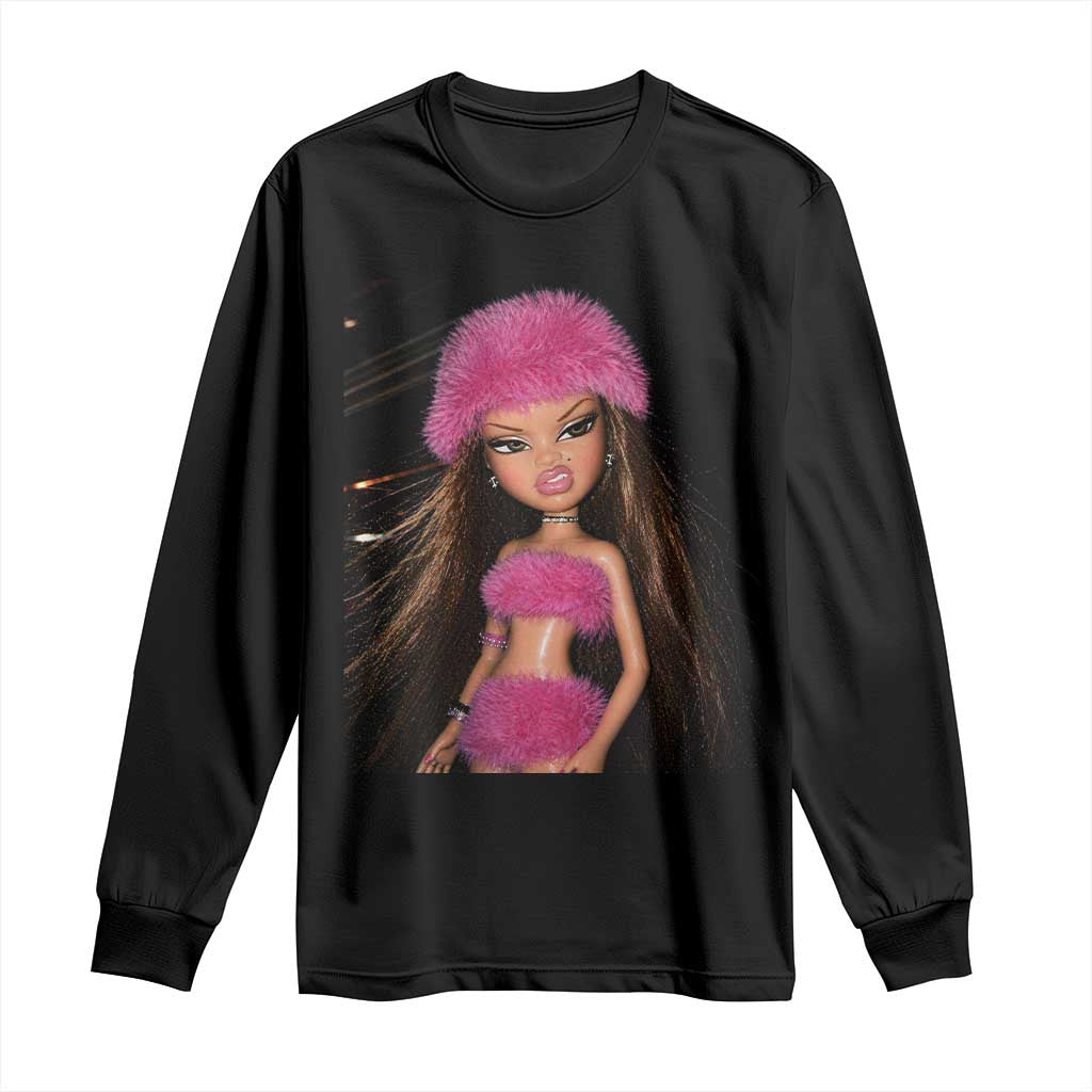 Funny Disgusting Doll Face Meme Long Sleeve Shirt Expression Hilarious Sarcastic TS10 Black Print Your Wear