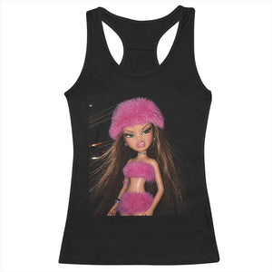 Funny Disgusting Doll Face Meme Racerback Tank Top Expression Hilarious Sarcastic TS10 Black Print Your Wear