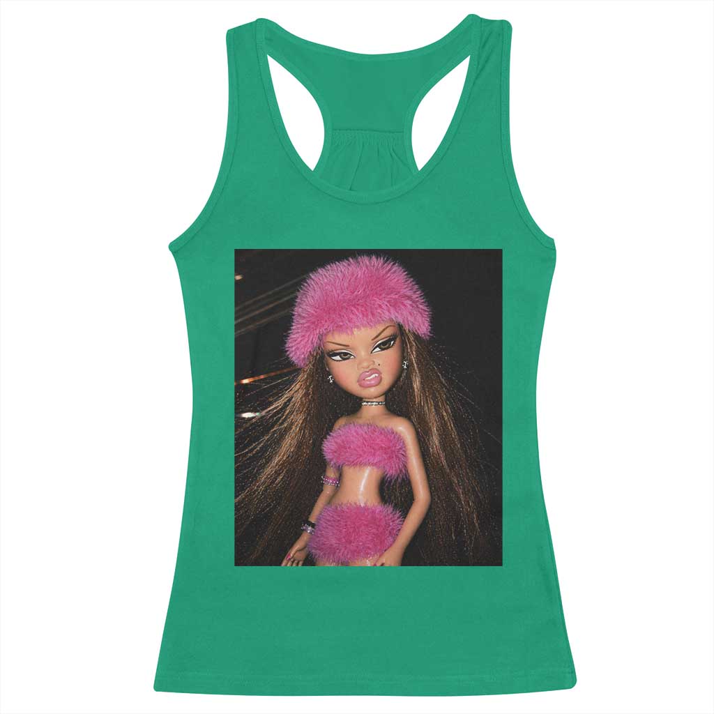Funny Disgusting Doll Face Meme Racerback Tank Top Expression Hilarious Sarcastic TS10 Irish Green Print Your Wear