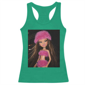 Funny Disgusting Doll Face Meme Racerback Tank Top Expression Hilarious Sarcastic TS10 Irish Green Print Your Wear