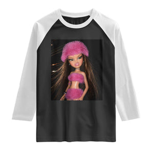 Funny Disgusting Doll Face Meme Raglan Shirt Expression Hilarious Sarcastic TS10 Black White Print Your Wear