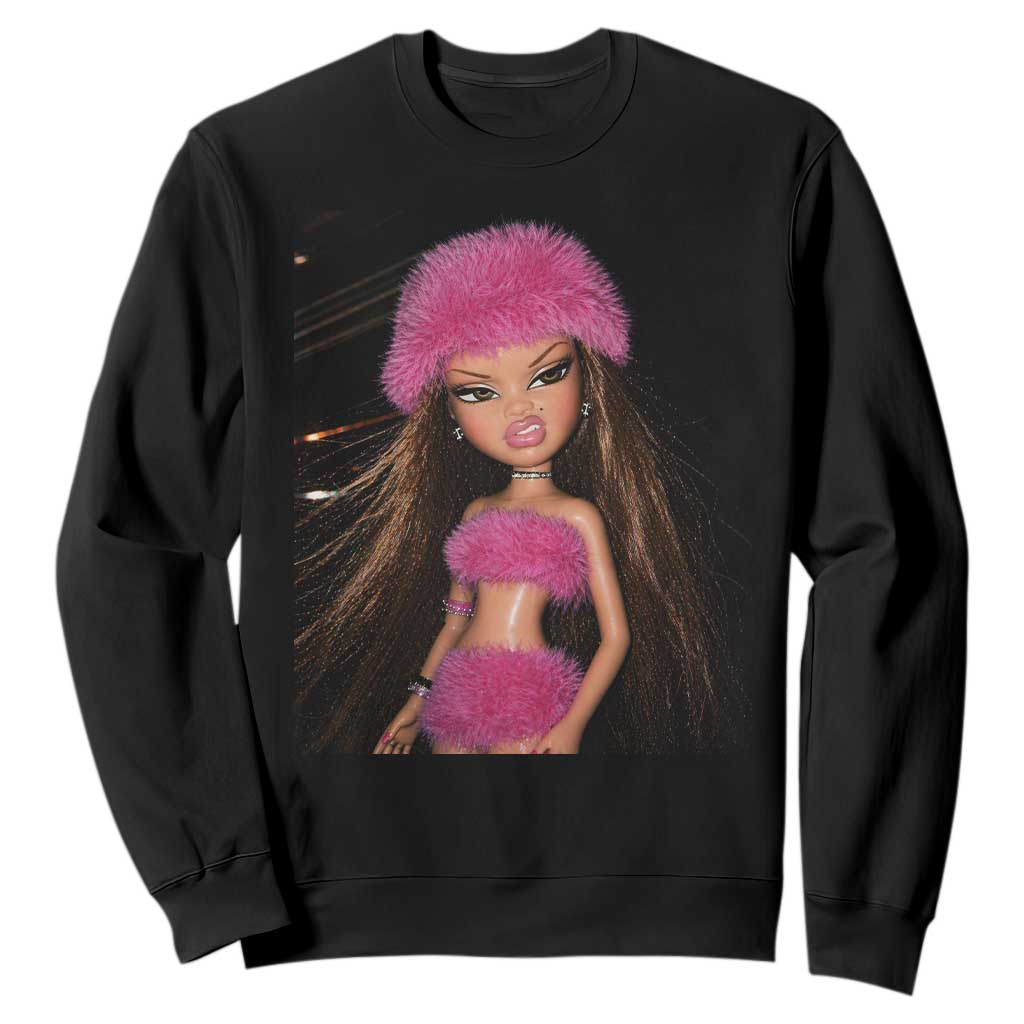 Funny Disgusting Doll Face Meme Sweatshirt Expression Hilarious Sarcastic TS10 Black Print Your Wear