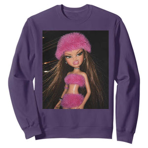 Funny Disgusting Doll Face Meme Sweatshirt Expression Hilarious Sarcastic TS10 Purple Print Your Wear